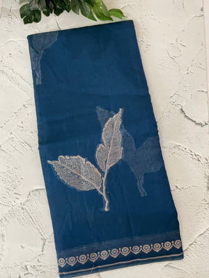 Blended Banarasi silk organza saree with zari weaving MSSA499 TealBlue