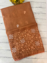 Soft kota checks saree with embroidery SVPIIY- DuskyOrange