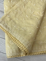 Soft kota silk saree with embroidery MS14717 - Pastel Yellow