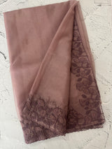 Soft Organza saree with embroidery borders - MCW786 DustyMauve