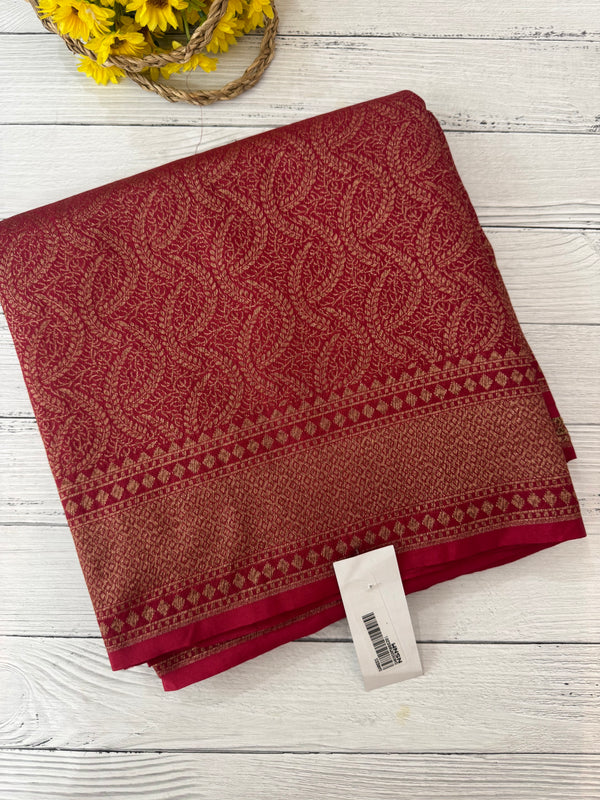 Banarasi semi katan saree SHKNSNM MaroonRed