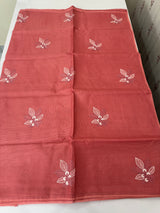 Kota  checks saree with embroidery - MS7679 DarkPeachPink