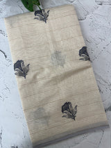 Mul chanderi saree with embriodery & zari lines MSH4006