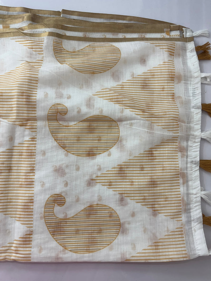 Digital printed semi Linen Saree MLS615- 24