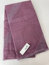Supernet saree with crochet work and lace border MCJ5433 - MauvePink (Design - Diagonal Crochet)