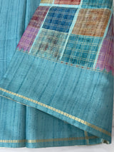 Semi soft Matka silk saree with borders MSS599