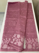 Blended Tussar silk saree with applique work- MSH200 OnionPink