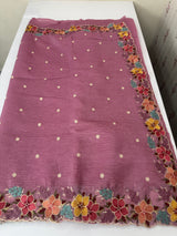 Crush Organza saree with embroidery borders MBS675