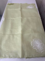 Crush Organza saree with applique work MBS677 PastelGreen
