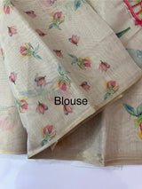 Tissue mix semi silk saree with digital prints MS8966