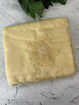 Handworked Crush Organza saree with applique work MBS676 Yellow