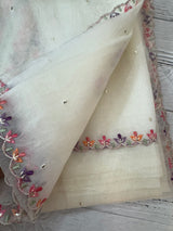 Tissue organza saree with fully worked blouse MS14176