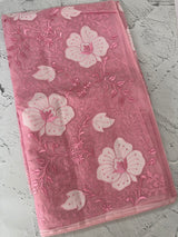 Semi organza saree with applqiue work - MSH256