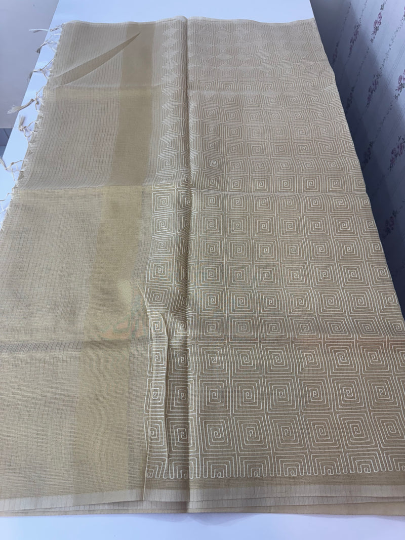 Tissue silk saree MTTS66- LightGolden