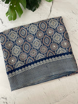 Semi modal silk saree with mirror work - MMB501 DarkBlue