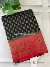 Banarasi viscose Georgette saree MKGS664 Black & Red