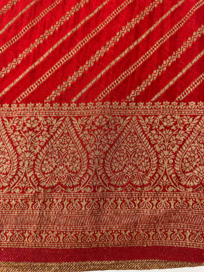 Semi banarasi Khaddi Georgette saree - MS1499 RED