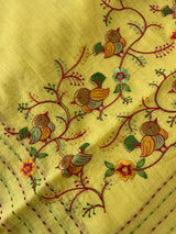Semi chanderi saree with embriodery MSF590