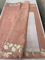 Soft Organza saree with thread work and tissue applique borders - MCW605 PastelPeach
