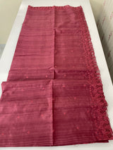 Blended tussar saree with cutwork -MSHK678 Burgundy