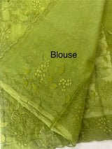 Soft Organza saree with Applique work MSLK478