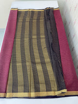 Crepe chiffon saree with small checks zari weaving  MS81890