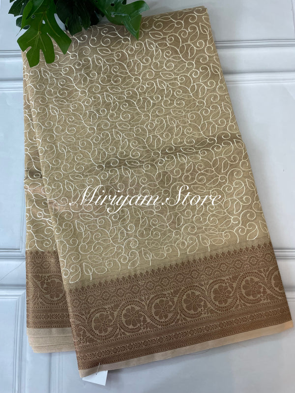 Embroidered Designer Tissue silk saree SHTNMNY02