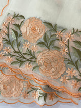 Mul chanderi embriodery saree with scalloped borders MSH176