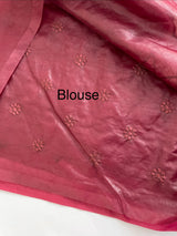 Semi organza saree with appliqué work - MSH906 DeepMaroon