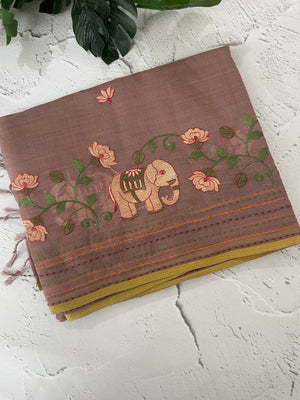 Cotton silk Saree with embroidery MSJ7666