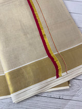 Kerala tissue saree- Pink Kara