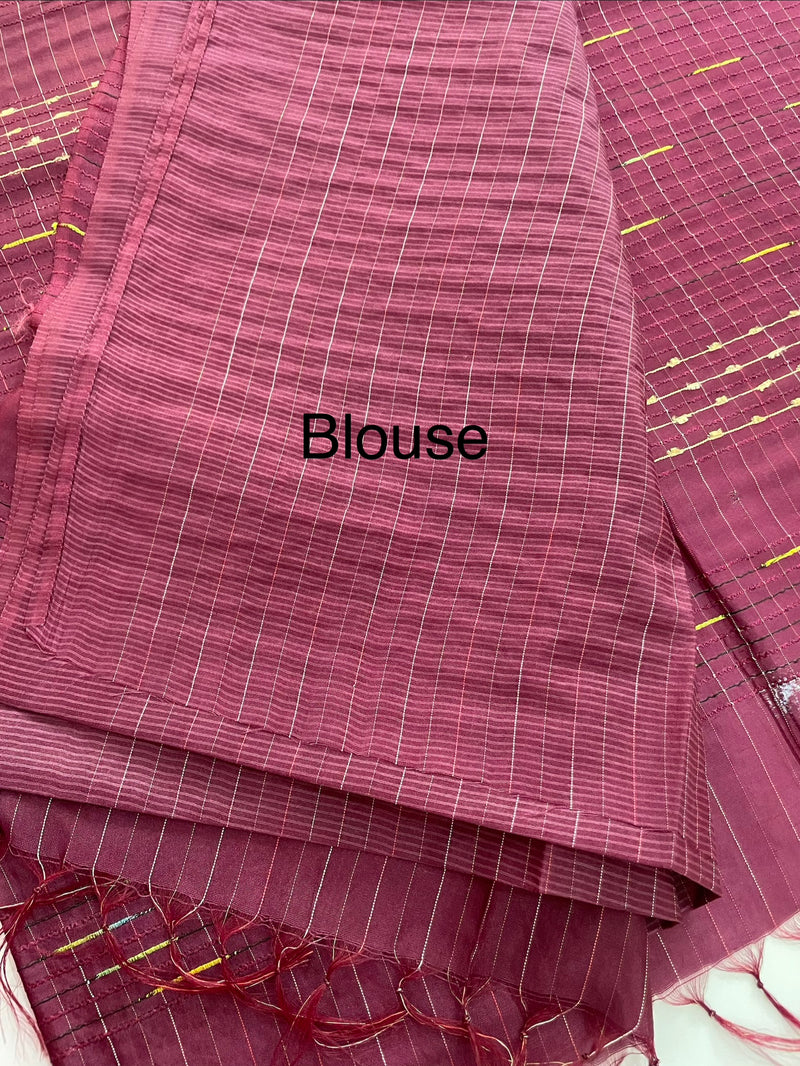 Blended tussar saree with thread work MTS5444