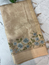 Tissue silk saree with embroidery MSH235