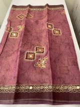 Tissue linen saree MLS345