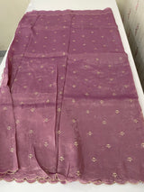 Soft crush Organza saree with embroidery and applique work MS14764