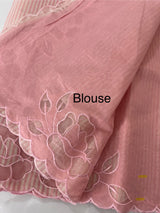 Mul chanderi saree with applique borders MSH111