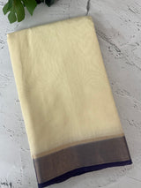 Semi chanderi saree -  MSH229 - Cream to DarkBlue