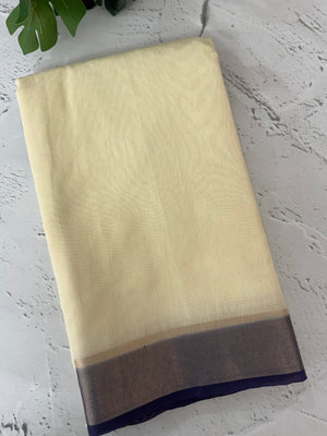 Semi chanderi saree -  MSH229 - Cream to DarkBlue