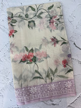 Chanderi digital printed saree with chikankari embriodery MSH171