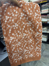 Soft kota checks saree with embroidery - MS7678 DuskyOrange