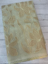 Organza saree with tissue applique work MS5081- PastelDuskyGreen