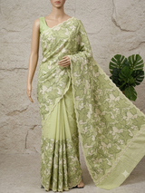 Jute Linen saree with thread work MSH206