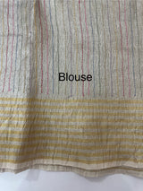 Crushed Tissue silk saree with buttas and thread work  MS16618