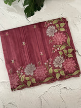 Cutwork Semi tussar saree with cross stitch embroidery MTSS855