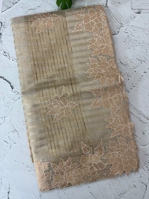 Tissue silk saree with applique work  MSH169 - Copper