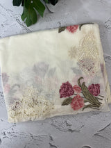 Kota silk saree with cutwork embroidery borders  MKS15239 - Offwhite