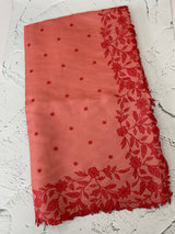 Blended Satin finish Tussar silk saree with applique work- MS8178