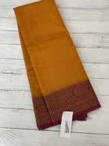 Semi silk saree with checks zari weaving MS81543- DeepYellow to Maroon