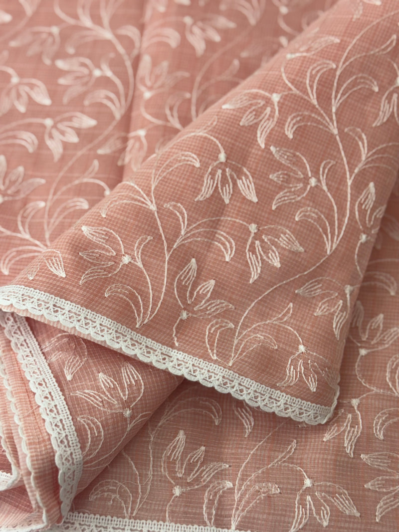 Kota embriodery saree MS1455 - PastelPeach