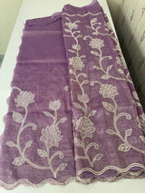 Crush Organza Applique work saree MS14987 - DarkLavender